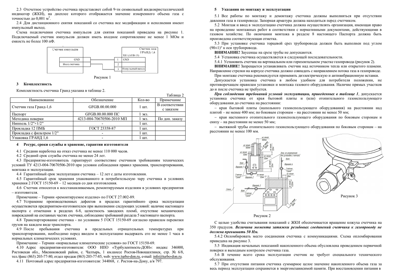 Счетчик газа ГРАНД